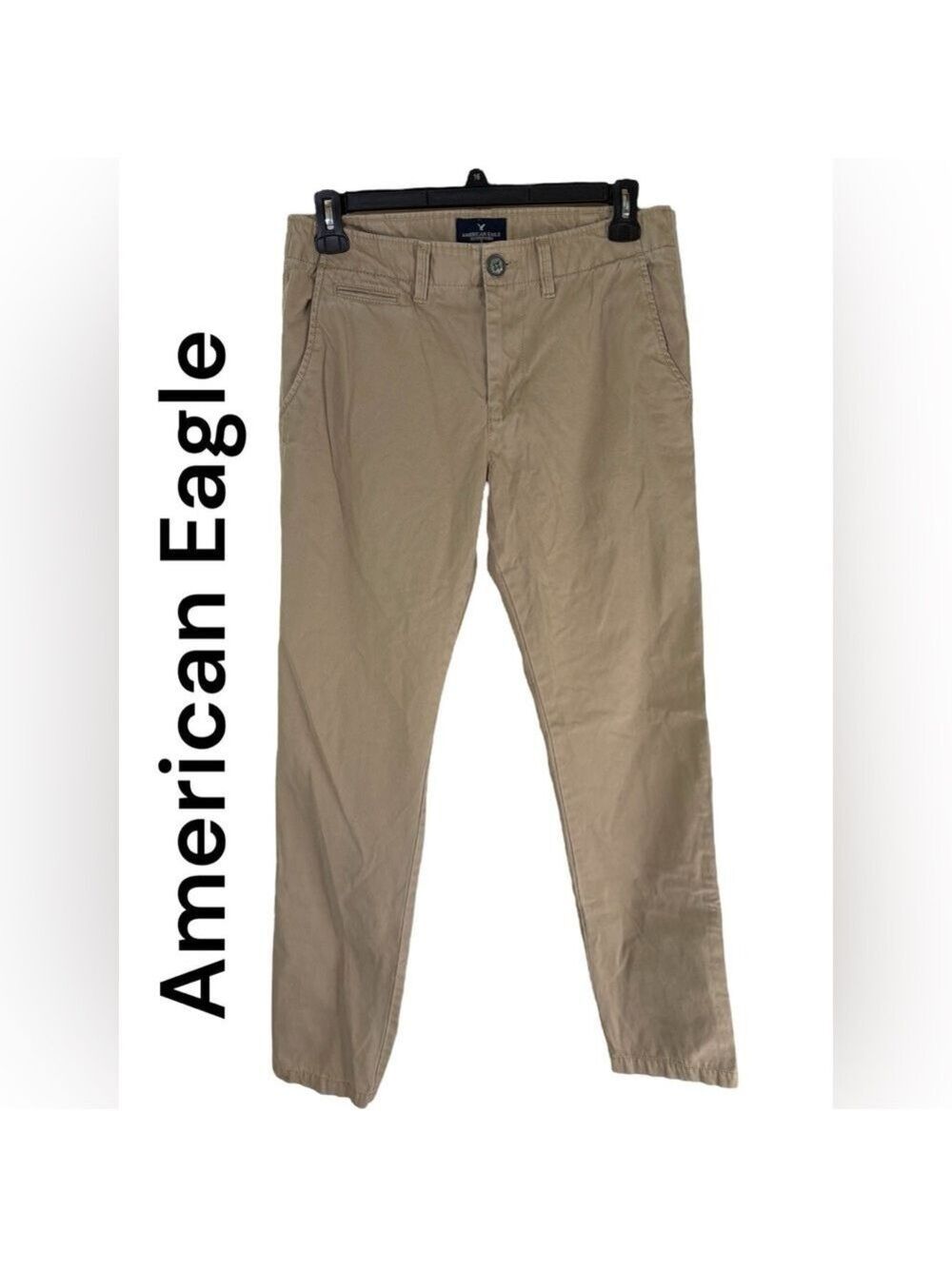 American Eagle-Men’s 32x34 chino pants. Slim straight tan khaki. Excellent cond! - Picture 4 of 8
